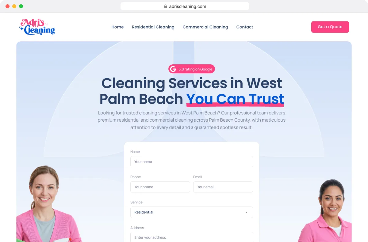 adriscleaning.com website designed by Dox Studio