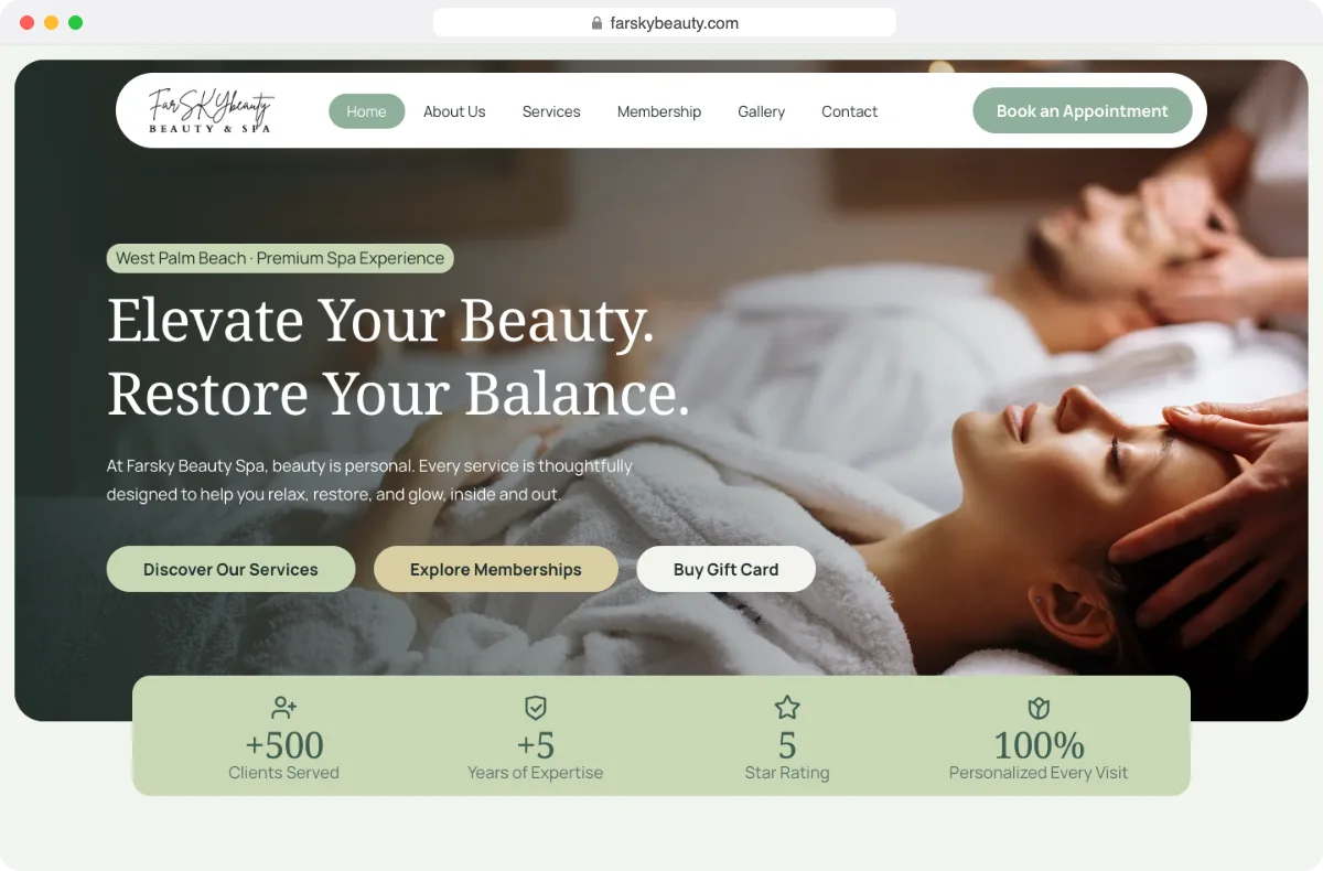 farskybeauty.com website designed by Dox Studio