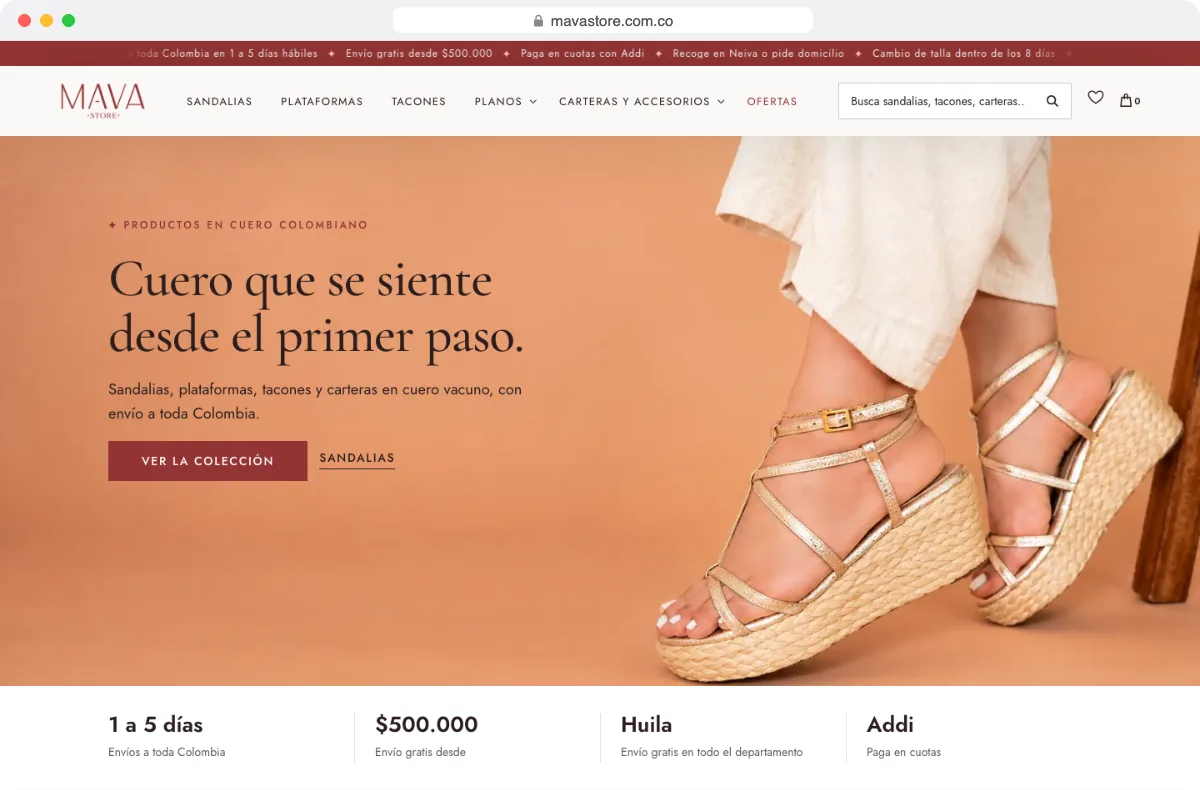 mavastore.com.co website designed by Dox Studio