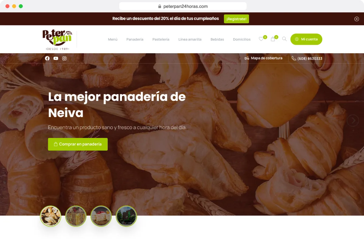 peterpan24horas.com website designed by Dox Studio